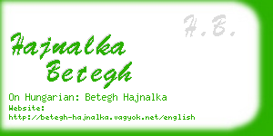 hajnalka betegh business card